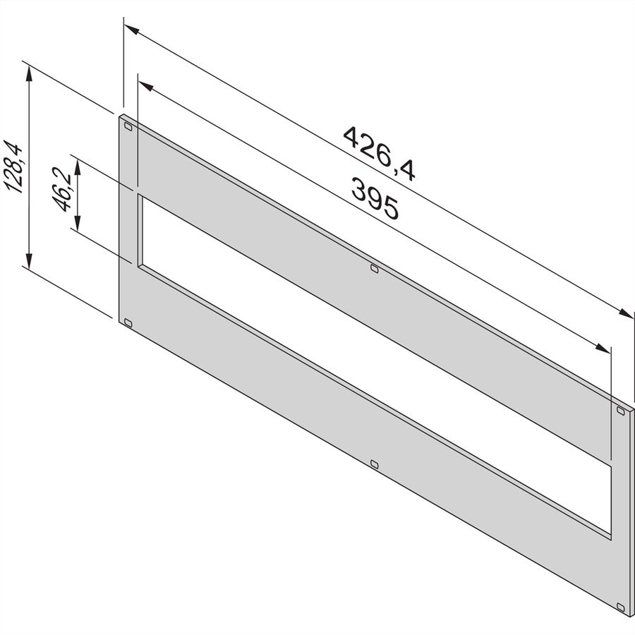 SCHROFF EuropacPRO Frontpaneel voor 19" moduledrager, 3 HE, 84 HP, 2,5 mm, Al, voorkant geanodiseerd, achterkant geleidend