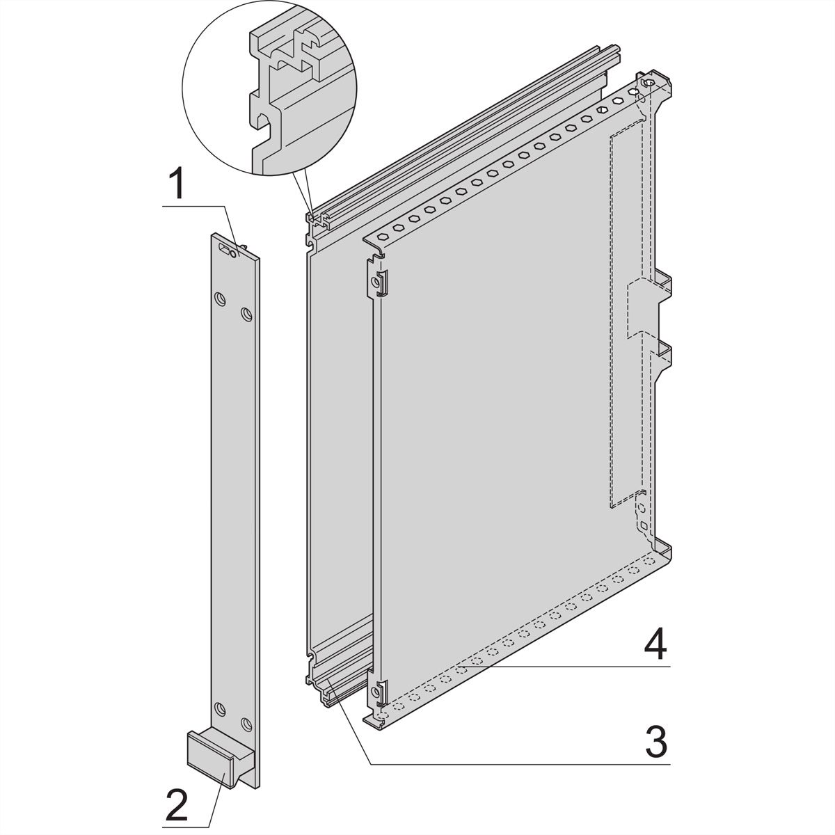 SCHROFF-frame insteekmodule PRO-set, met kap, niet afgeschermd, 6 HE, 5 HE, 167 mm
