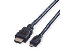 VALUE HDMI High Speed Kabel met Ethernet, HDMI M - MICRO HDMI M, 2 m