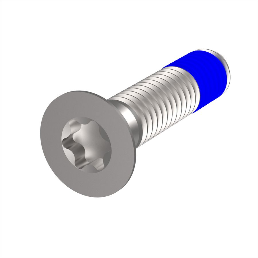 SCHROFF Assembly Parts for Rugged Components, Countersunk Screw with Thread-locking Compound, M4 x 18