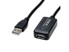 STANDAARD USB 2.0-verlengkabel, actief, met repeater, zwart, 15 m
