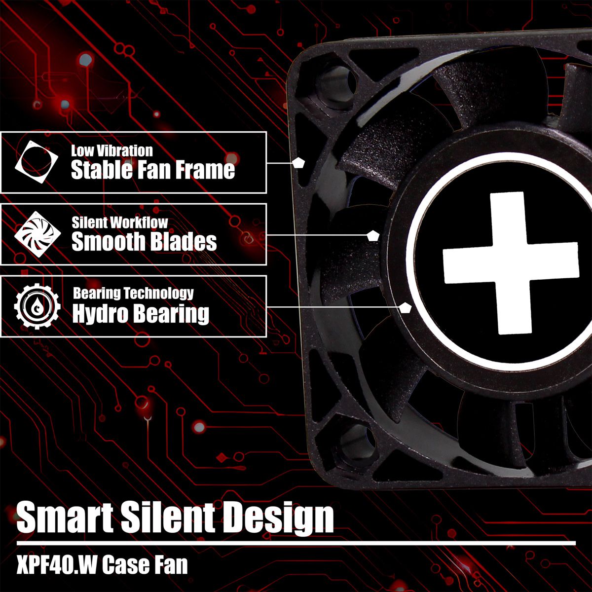 Xilence XPF40.W 40mm Case Fan, 3PIN, White Box