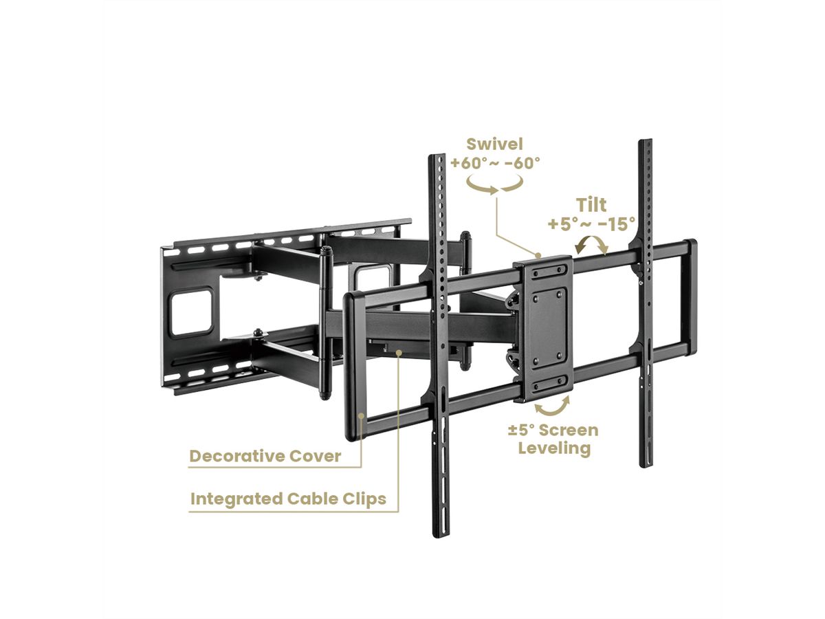 VALUE TV muurbeugel, flexibel , < 120 kg, < 304,8 cm / 120"