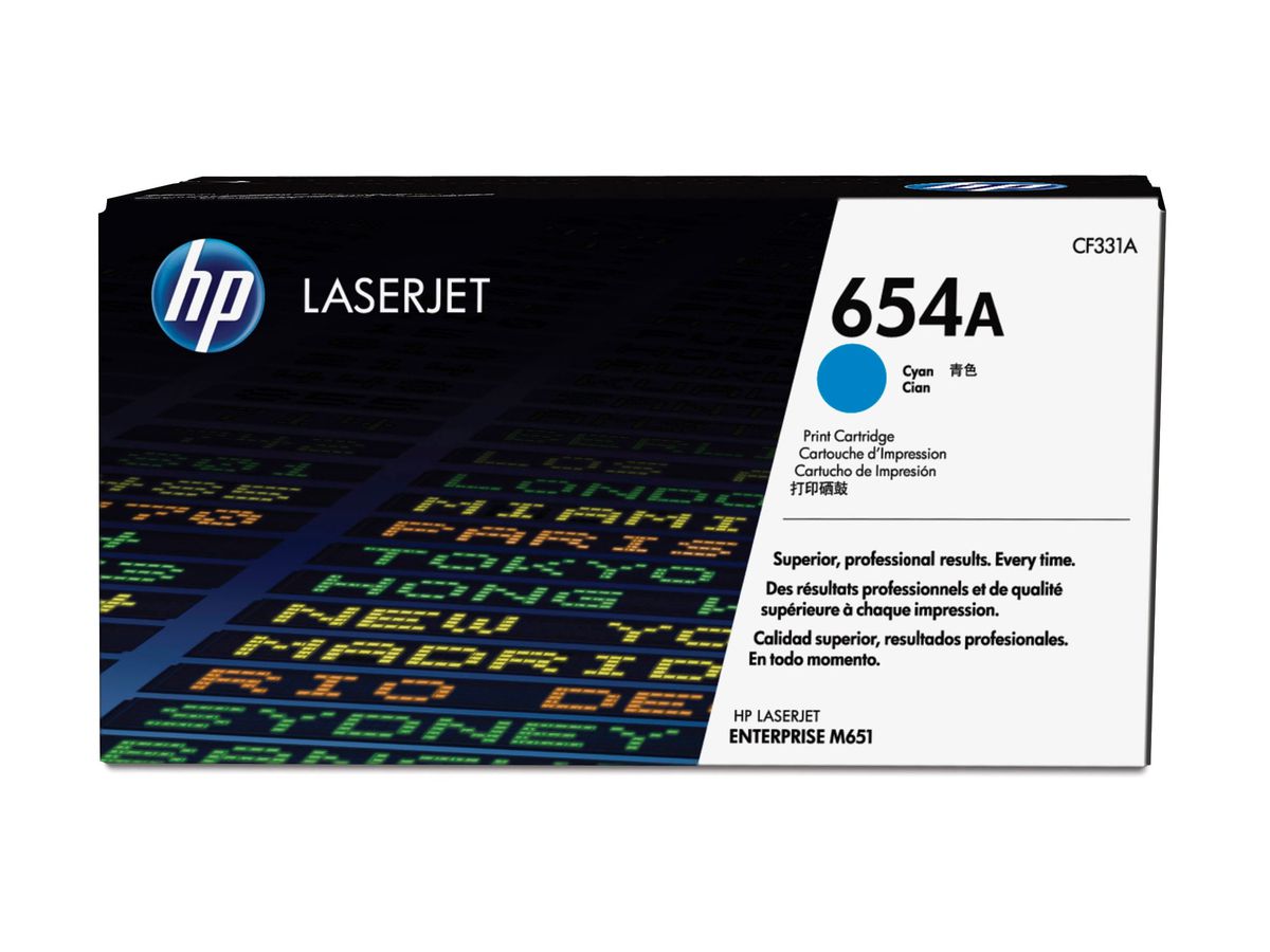 HP 654A originele cyaan LaserJet tonercartridge
