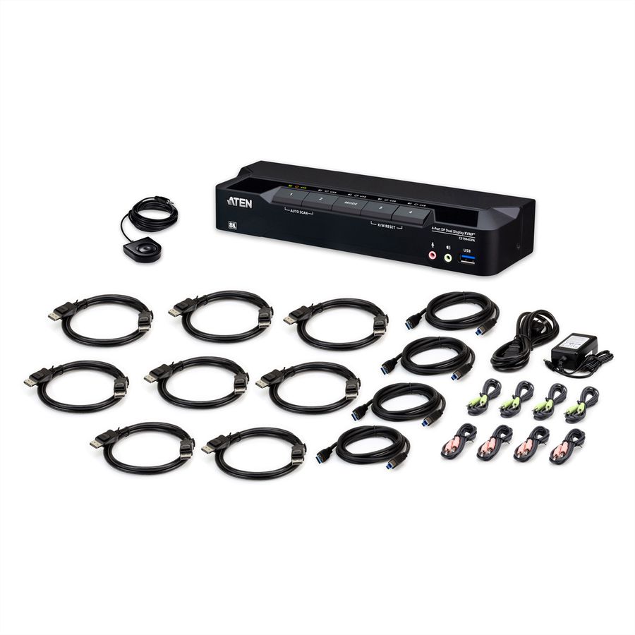 ATEN CS1944DPA 4-poorts USB 3.0 8K DP KVM, DUAL View