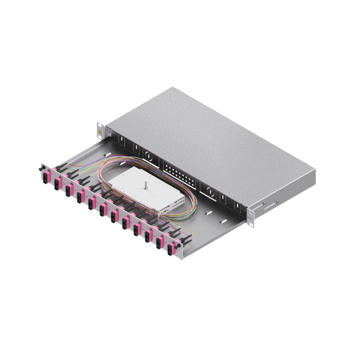 FO Splice Housing, Grade C 19" 1U, 12 Ports, 12x SC-Duplex, OM4