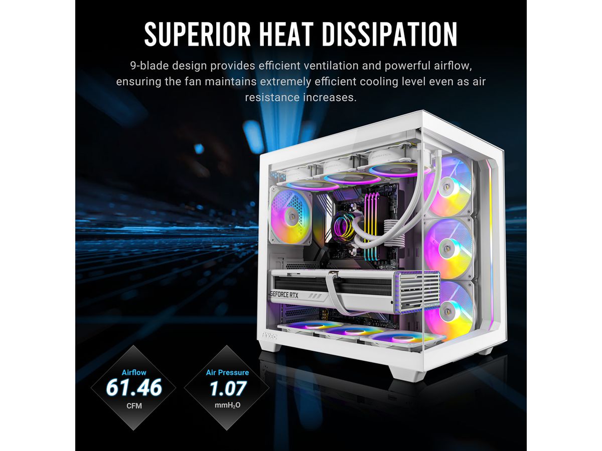 ANTEC P12R PWM ARGB REVERSE Fan PC Gehäuselüfter, schwarz