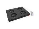 ROLINE 19-inch ventilatorunit 4 ventilatoren, Thermostaat zwart
