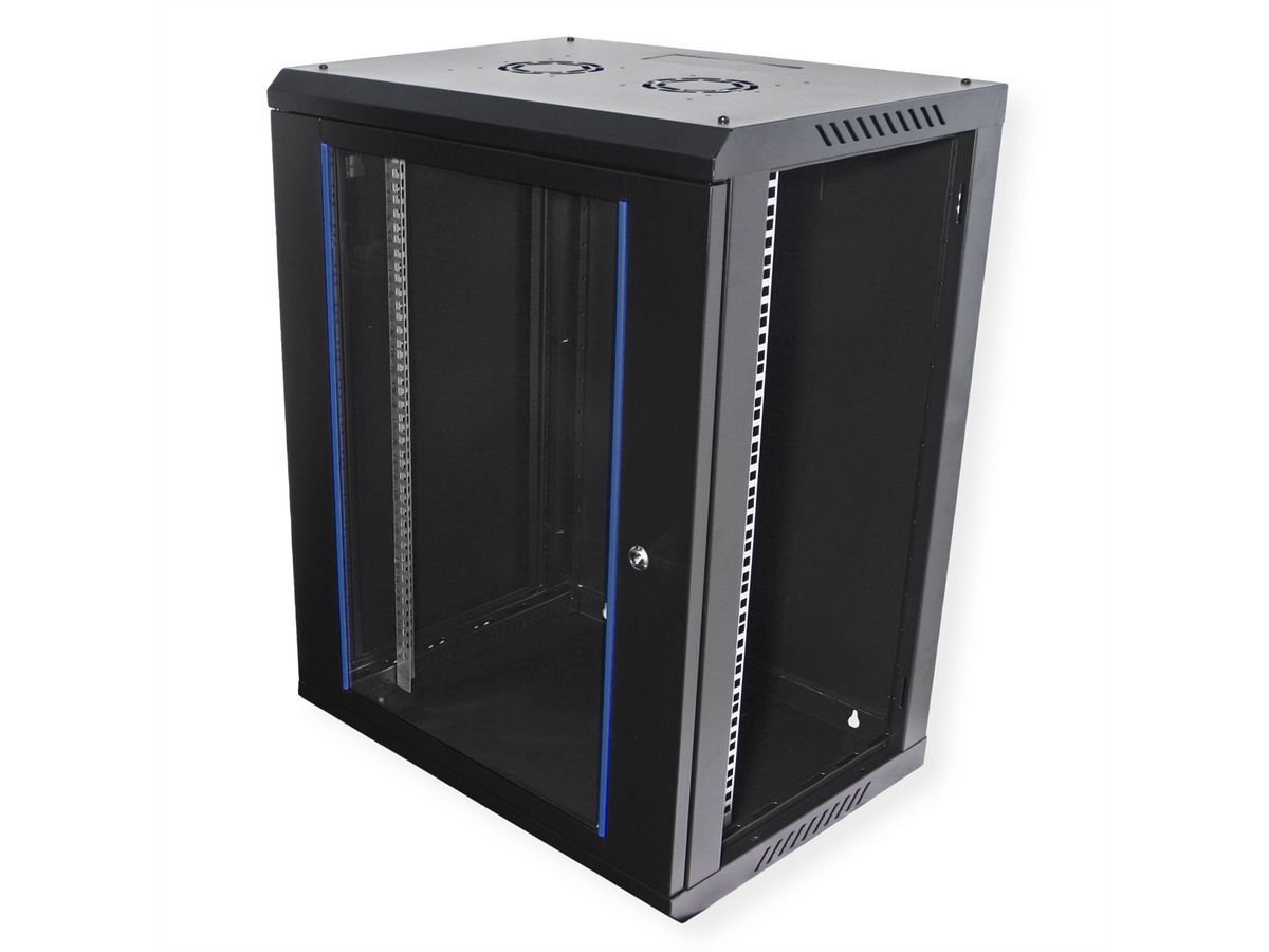 VALUE 19 inch wandbehuizing 15HE, 600x450 mm zwart, bouwpakket