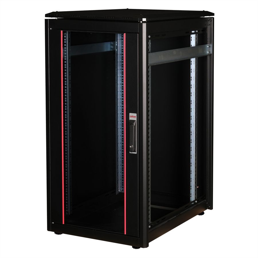ROLINE 19-inch netwerkkast Pro 22 U, 600x800 BxD Glazen deur zwart