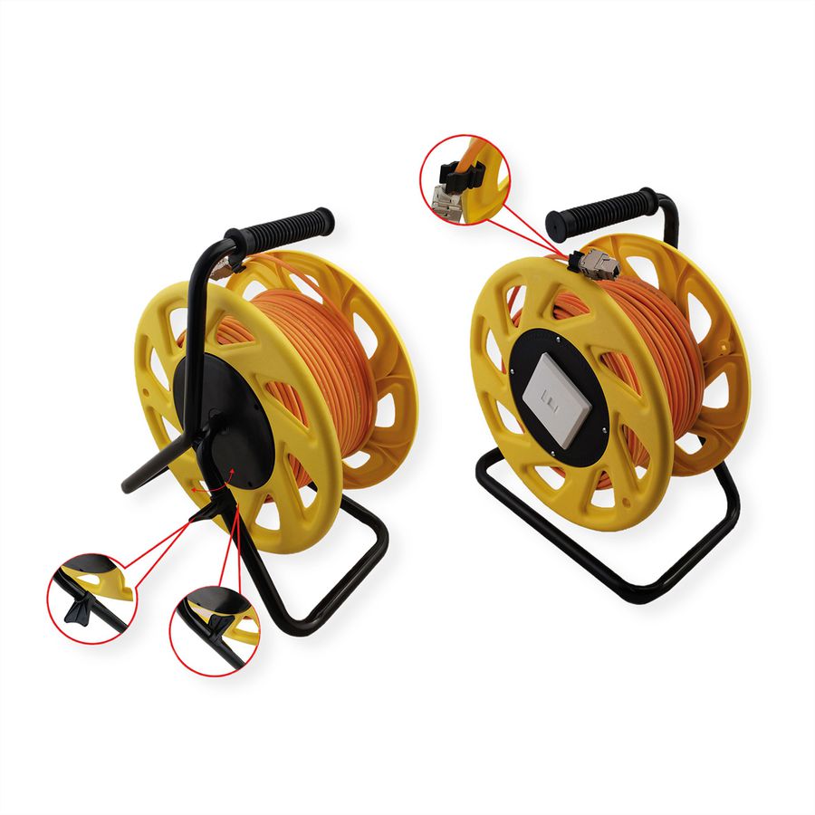 ROLINE RJ-45 kabelhaspel Cat.6A (Class EA), 60 m, oranje, 60 m