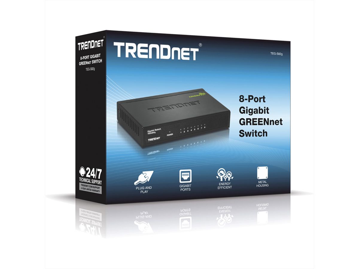 TRENDnet TEG-S82g 8-Poorts Gigabit GREENnet Switch