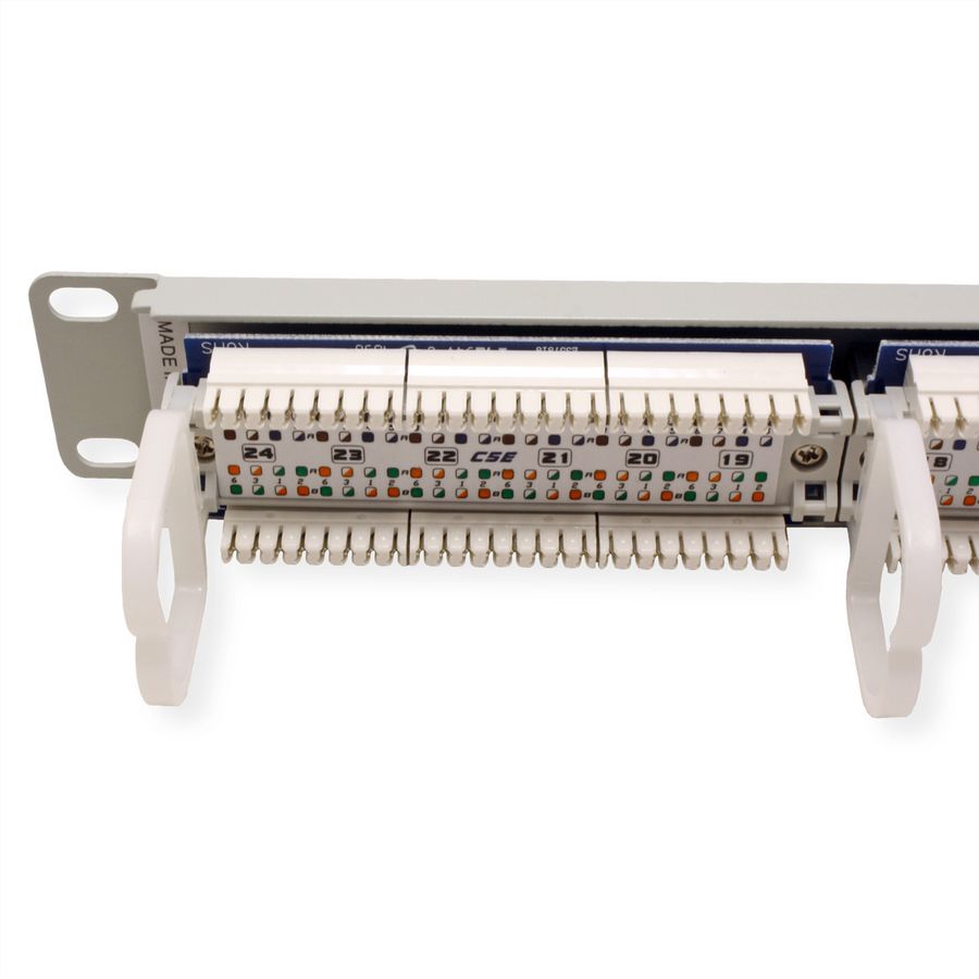 ROLINE Cat.5e (Class D), 19" patchpanel, 24 ports, UTP, grijs