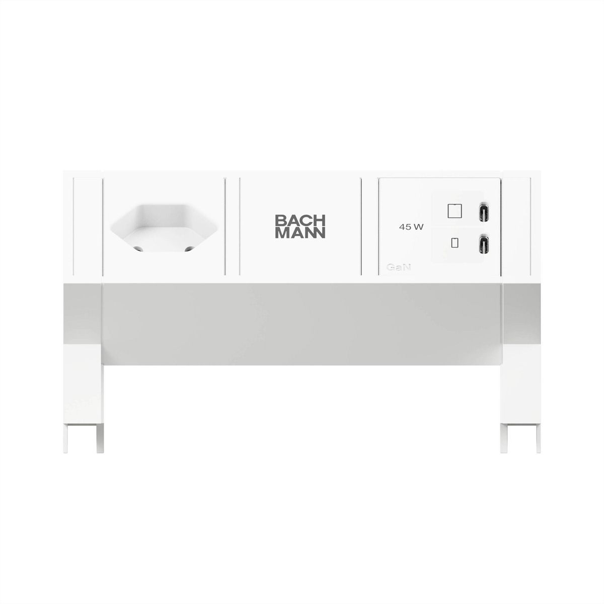 BACHMANN DESK2 white 1xCH 90°, 1xUSB C/C 45W L=0,2m RAL9010