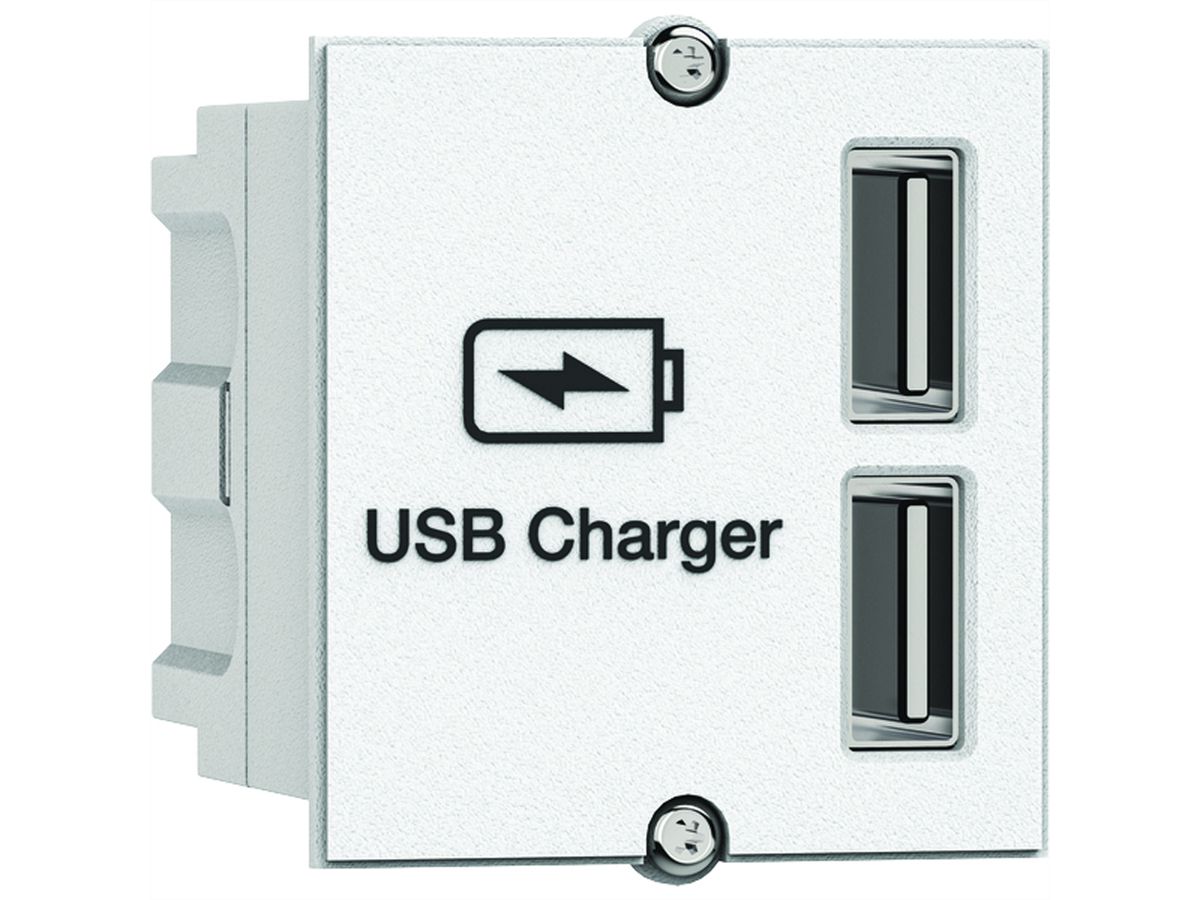 BACHMANN USB A/A 15W double charger CM 5V/2.4A 0.2m GST18 white, white, 0.2 m