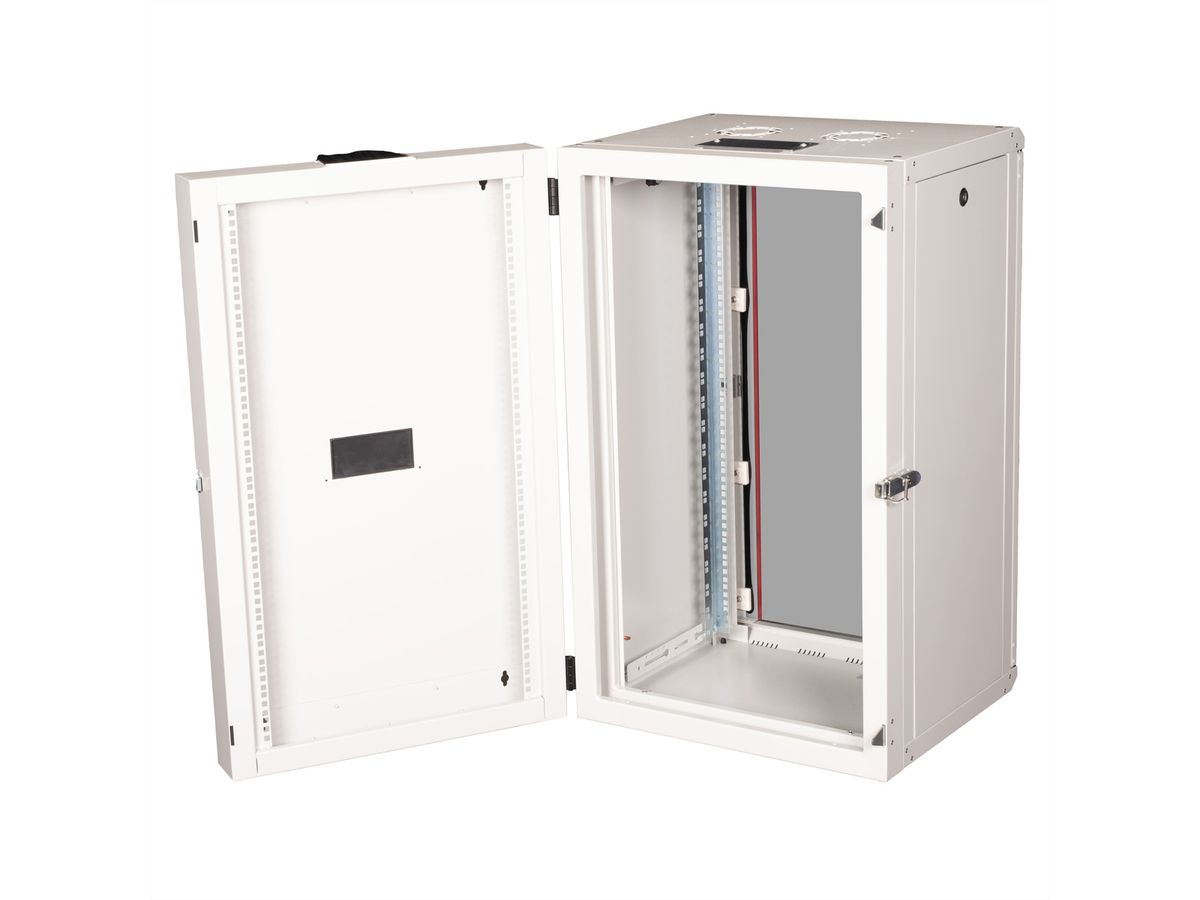 ROLINE 19-inch wall-mounted housing Pro 20 U, 600x600 WxD two-part swivelling grey