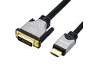 ROLINE Monitor Cable, DVI (24+1) - HDMI, M/M, black /silver, 10 m