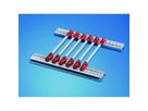 SCHROFF Guide Rail Standard Type, Groove Width 2 mm, 340 mm, Red/Silver, 10 Pieces