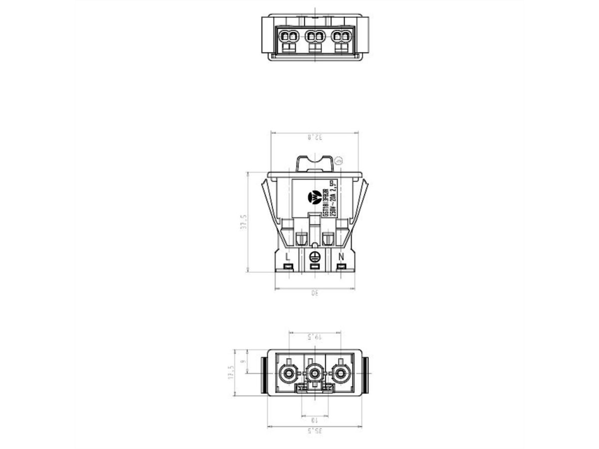 BACHMANN built-in coupling GST18/3 black