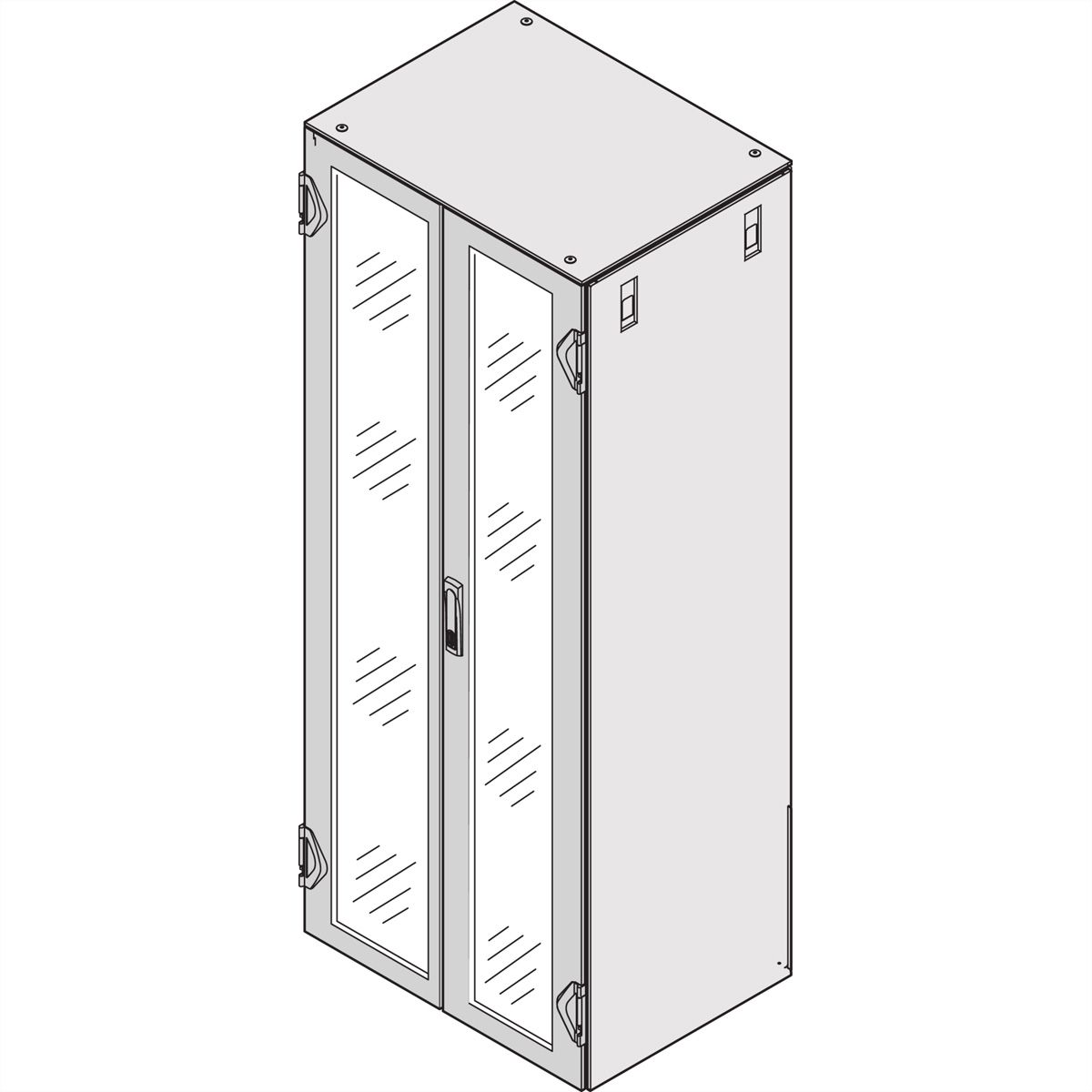 DOOR DBL 1200H 800W GLAZED IP20 3PTS