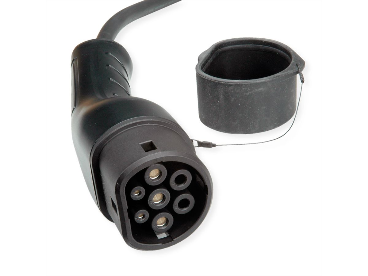 ROLINE Auto oplaadkabel Type2, 3-fase, 480VAC (3P+N+E), 16 A, 11 kW, spiraalkabel , 3 m