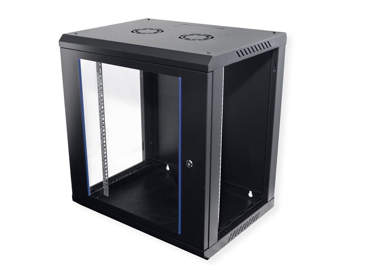 VALUE 19 inch wandbehuizing 12HE, 600 x 450 mm zwart, bouwpakket