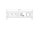 BACHMANN DESK 2xUTE 1xUSB A&C 22W 1xCM GST18