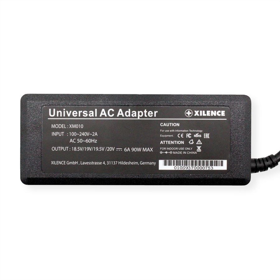 Xilence Universal Notebook Charger, XM010, 9 Adapters, LED Display, 90W