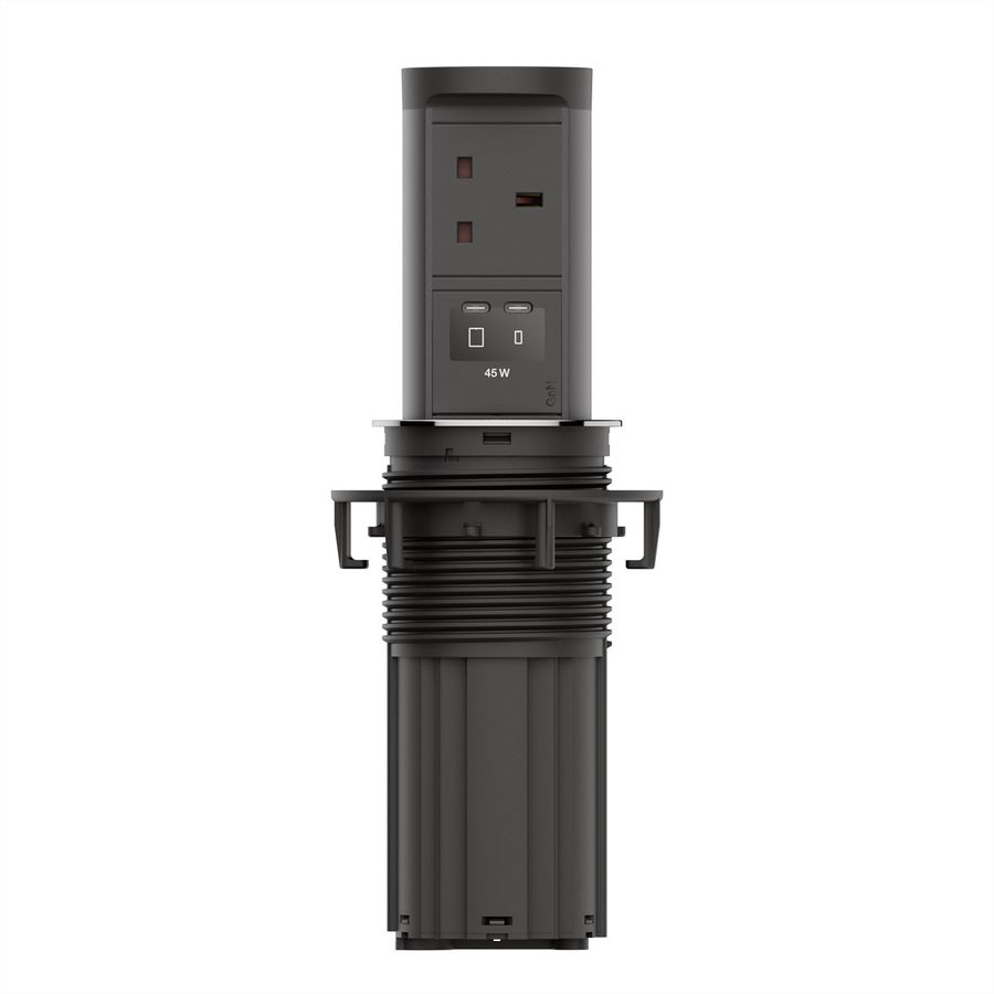 BACHMANN ELEVATOR2 1xUK 1xUSB, 1xUSB C/C 45W Stainless Steel Look L=2m UK13A