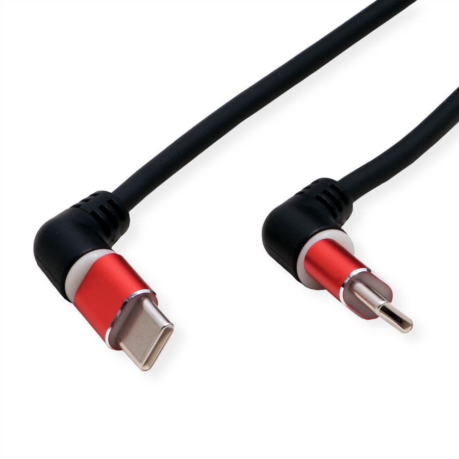 ROLINE 360° Rotation USB 2.0 Cable, C - C, M/M, 60W, Red Black, 1 m
