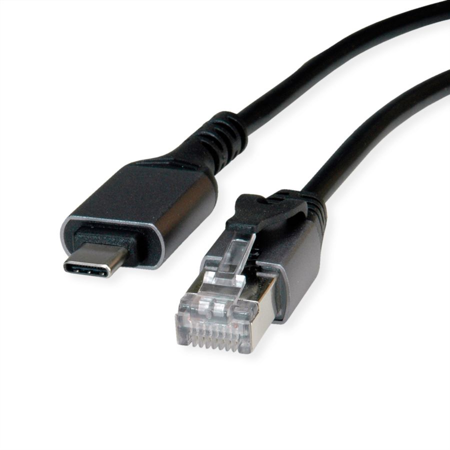 VALUE USB-C to Gigabit Ethernet Cable Converter, black, 1 m