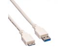 VALUE USB 3.2 Gen 1 Cable, A - Micro B, M/M, white, 0.15 m