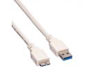 VALUE USB 3.2 Gen 1 Cable, A - Micro B, M/M, white, 0.8 m