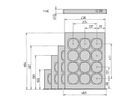 SCHROFF 19" ventilatorelementbehuizing, 1 HE voor 9 ventilatoren, 38 mm
