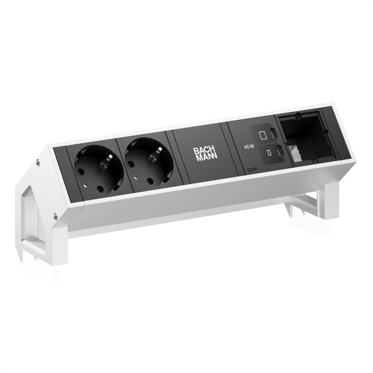 BACHMANN DESK2 2xCEE7/3 1xUSB C/C 45W, 1xCM L=0.2m INOX