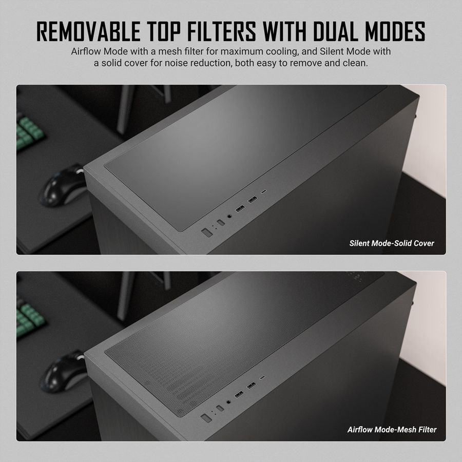 ANTEC Performance P7S Mid Tower ATX M-ATX ITX PC Gehäuse, silberfarben