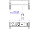 BACHMANN DESK2 2xP40 1xUSB A/C 22W, 0,2m GST18 RAL9010, Italië