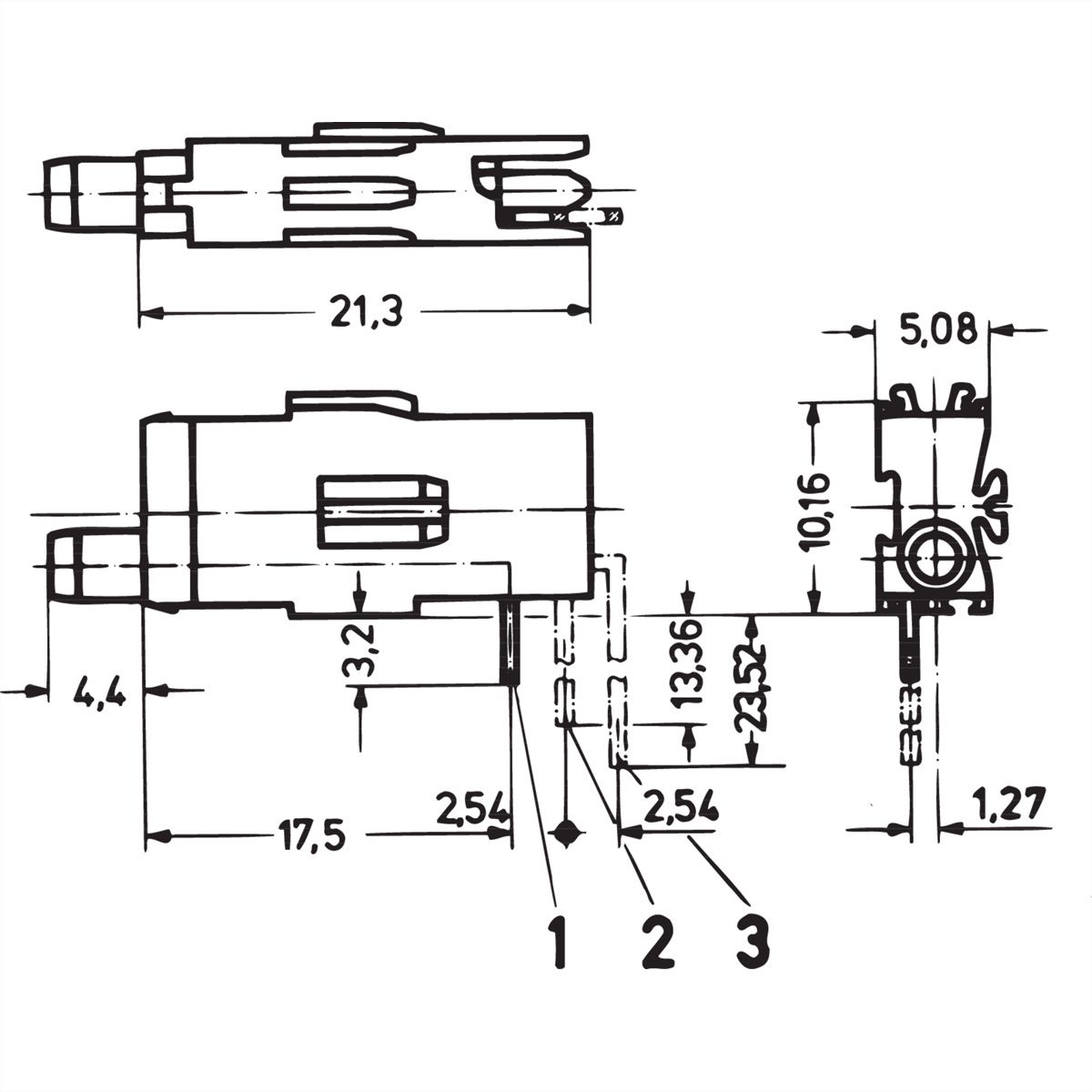 SCHROFF Single LED Test Socket, Ø 2 mm, Long Type, Mounting Plane 1