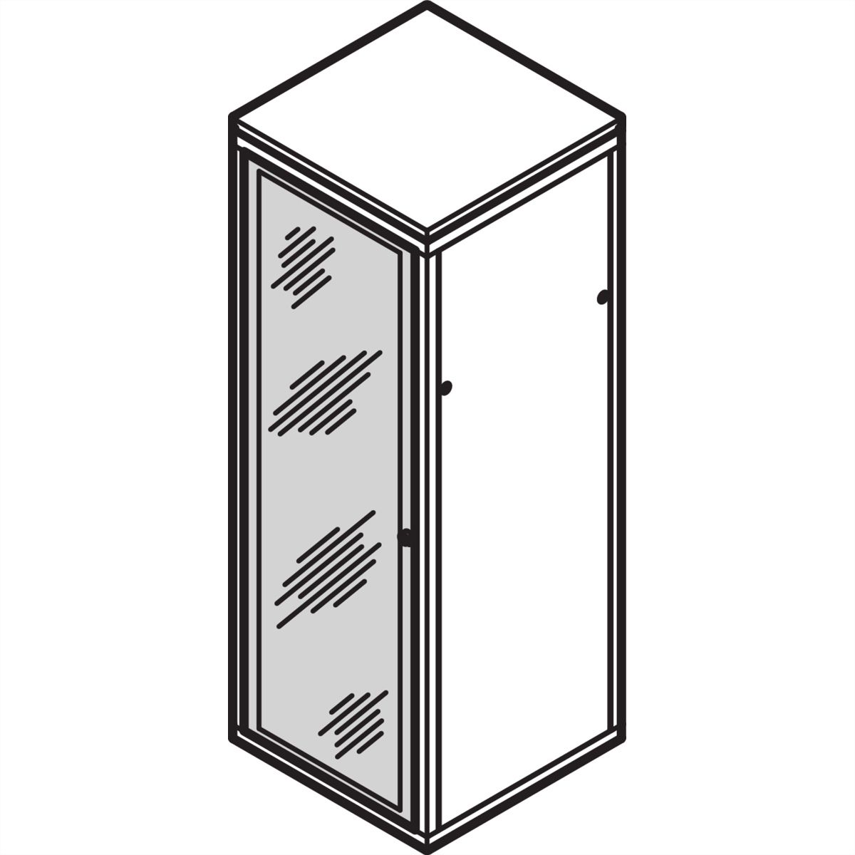 SCHROFF Eurorack Glazed Door With Acrylic Glass, RAL 7035, 43 U 800W