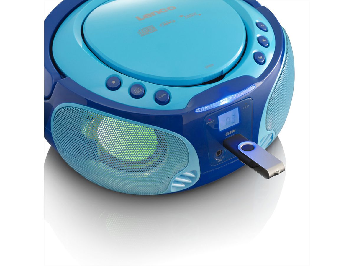 Lenco CD speler SCD-650, Blauw, lichteffect