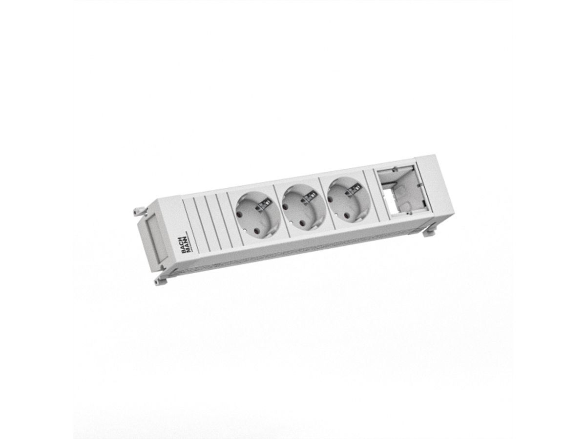 BACHMANN POWER FRAME 3xCEE7/3 1xCM 0.2m GST18 RAL9010