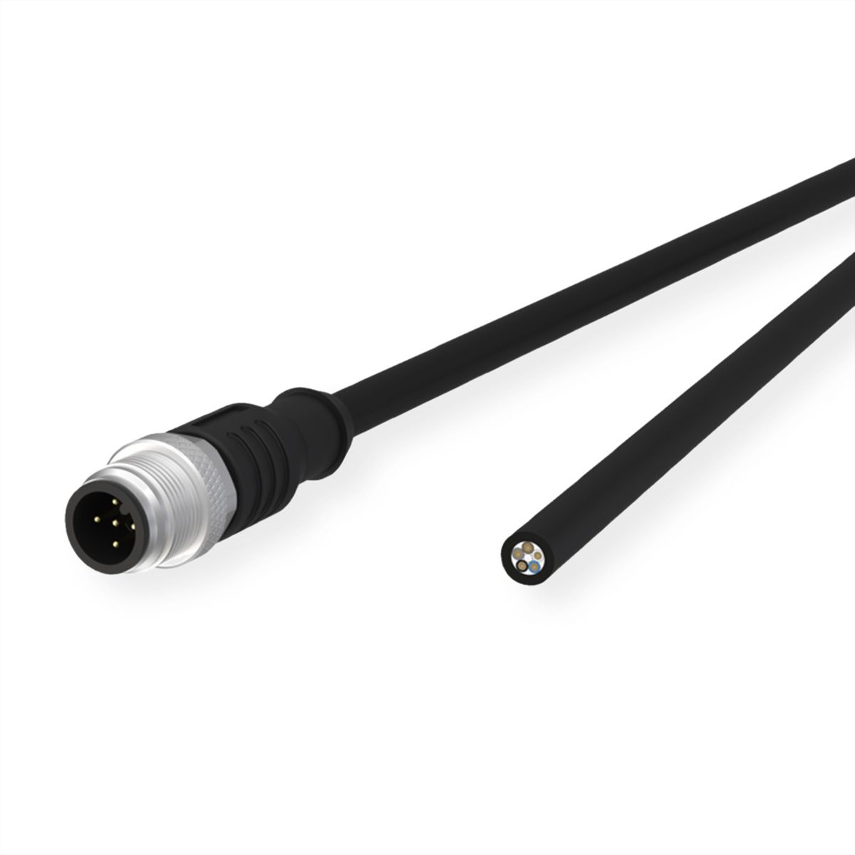 METZ CONNECT M12 sensor-/actuatorkabel, A-gecodeerd, M12 rechte stekker - vrij kabeleinde, onafgeschermd, 5-pins, PUR , 1 m