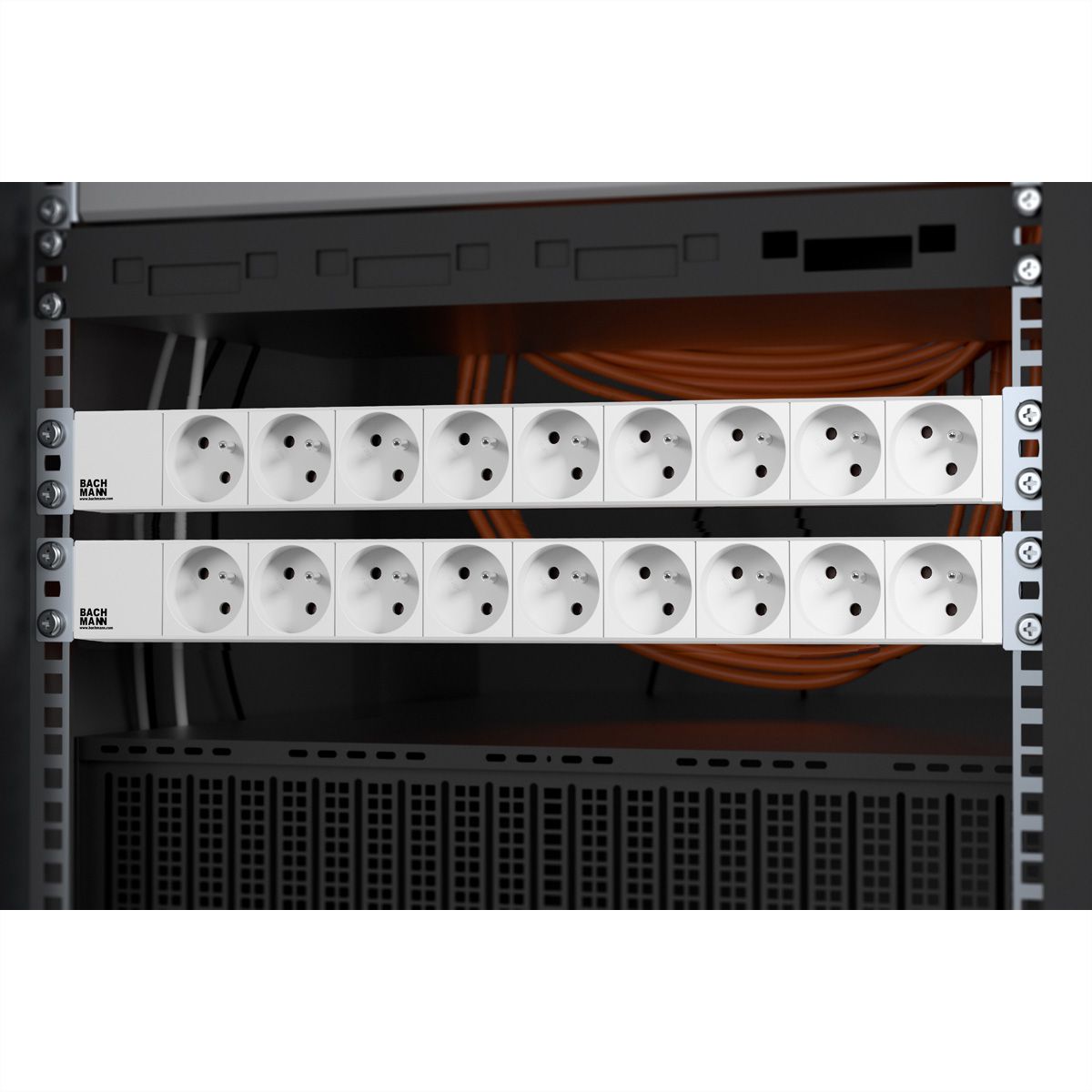 BACHMANN 19"-Steckdosenleiste 1HE 9xUTE, 2 m
