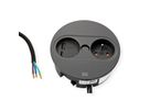 BACHMANN TWIST 2 1xUTE 1xUSB A/C 22W 2.0m AEH RAL9005 30GE round