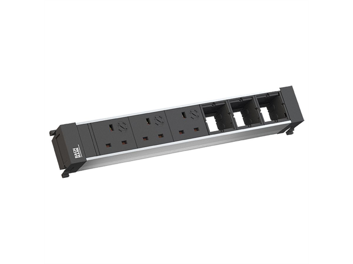 BACHMANN POWER FRAME 3xUK 90° 3,15A 3xCM, Electricity 0.2m GST18 United Kingdom