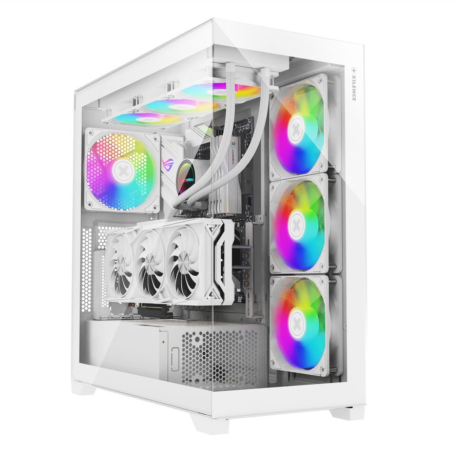 XILENCE Xilent Gleam X818.W.ARGB Gaming ATX PC-behuizing wit, RGB ATX Midi Tower