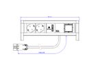 BACHMANN DESK 2xCEE7/3 1xUSB Charger, 1 m