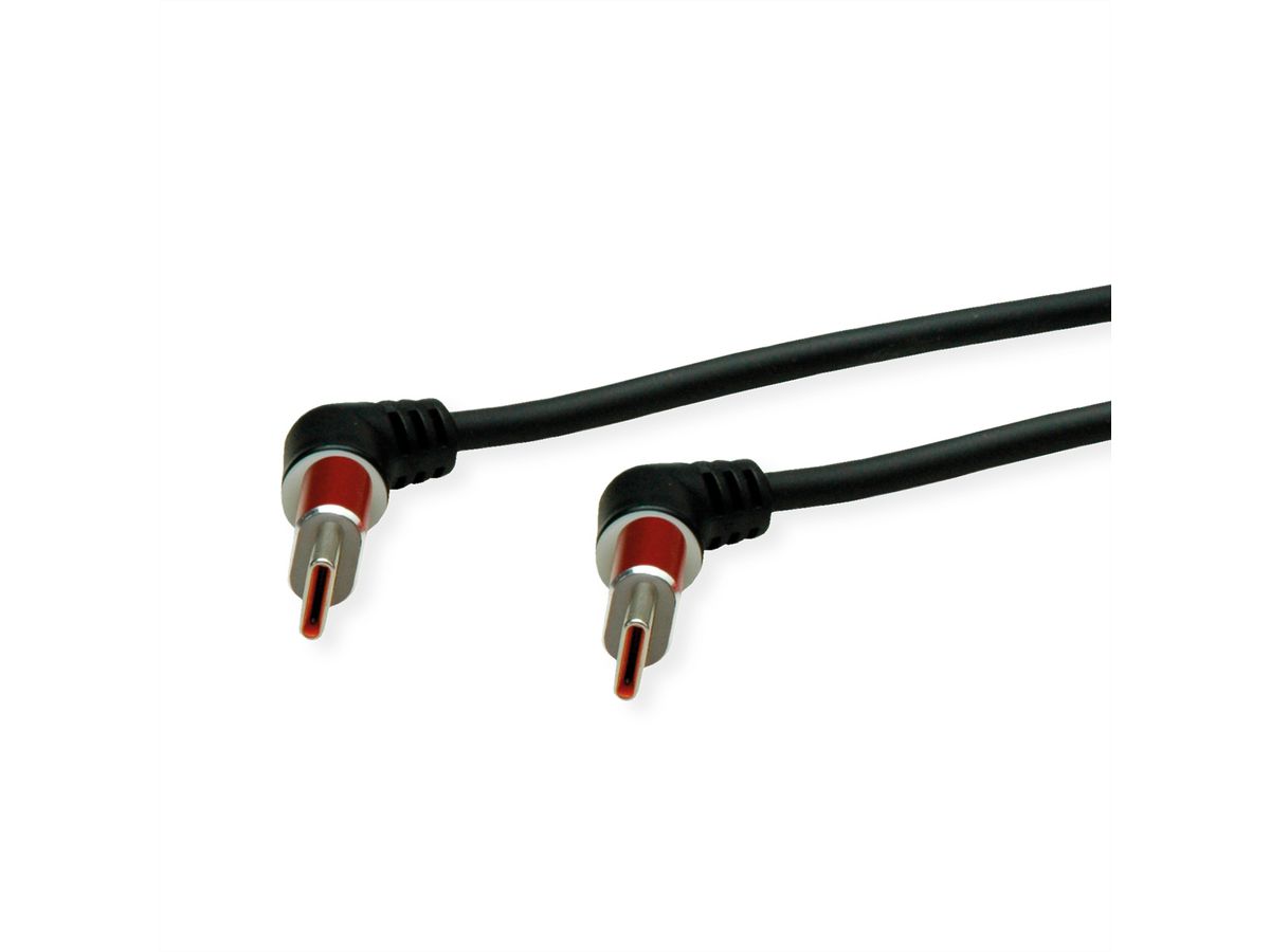 ROLINE 360° Rotation USB 2.0 Cable, C - C, M/M, 60W, Red Black, 2 m