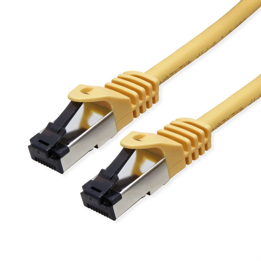 VALUE S/FTP Patch Cord Cat.8 (Class I), stranded, LSOH, PoE, yellow, 1 m