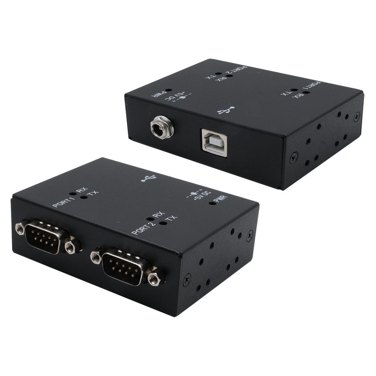 EXSYS EX-13072HM USB 2.0 naar 2 x seriële RS-232 poorten metalen behuizing FTDI chipset